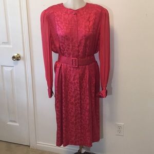 Adrianna Papell  100% Silk Dress  Vtg Hong Kong 12